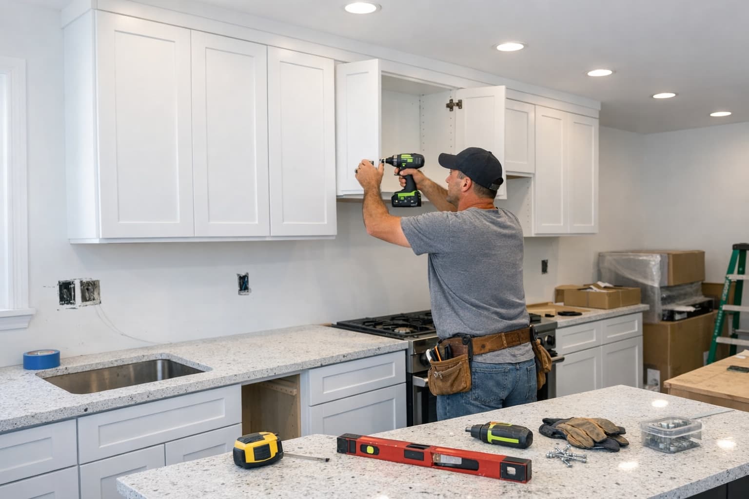 Kitchen renovation with new cabinet installation